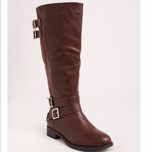 TORRID FAUX LEATHER TALL BOOT (WIDE WIDTH) OXBLOOD